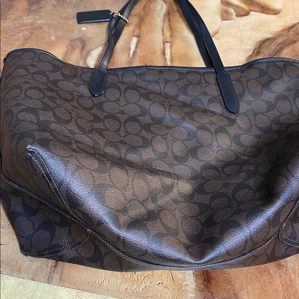 Coach Dark Brown Signature Tote - Picture 2 of 4
